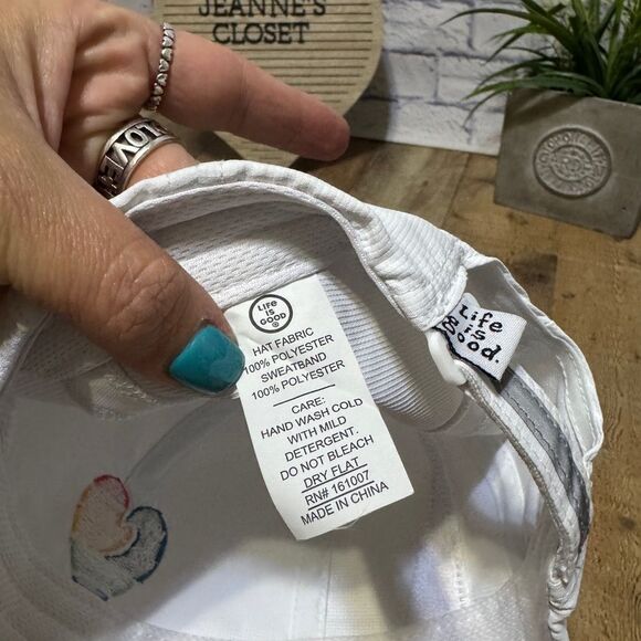 Life is good wave heart icon lightweight hat cap - Picture 8 of 9